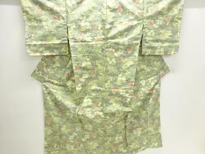 草葉模様織出し十日町紬着物